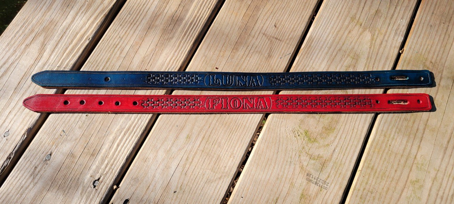 Personalized leather dog collar